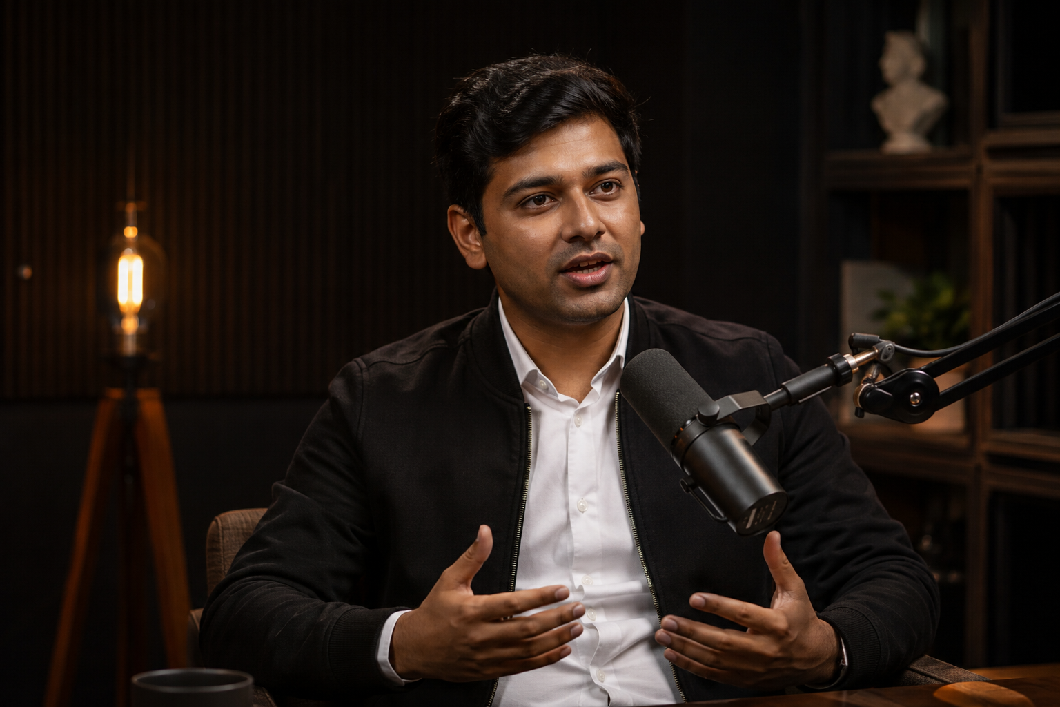 Still image representing a founder podcast recording